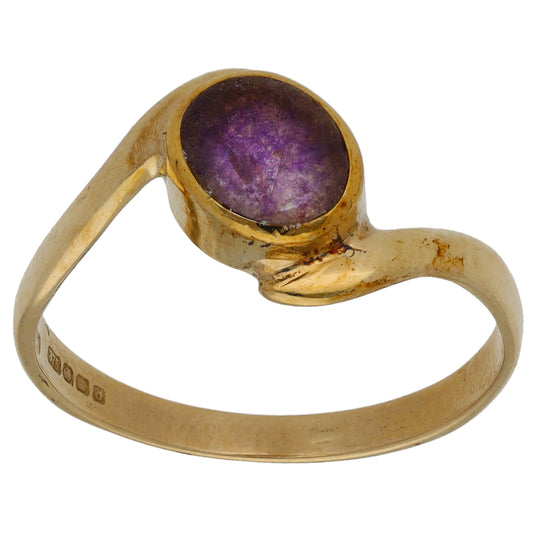9ct Gold Imitation Gem Single Stone Ring Size O