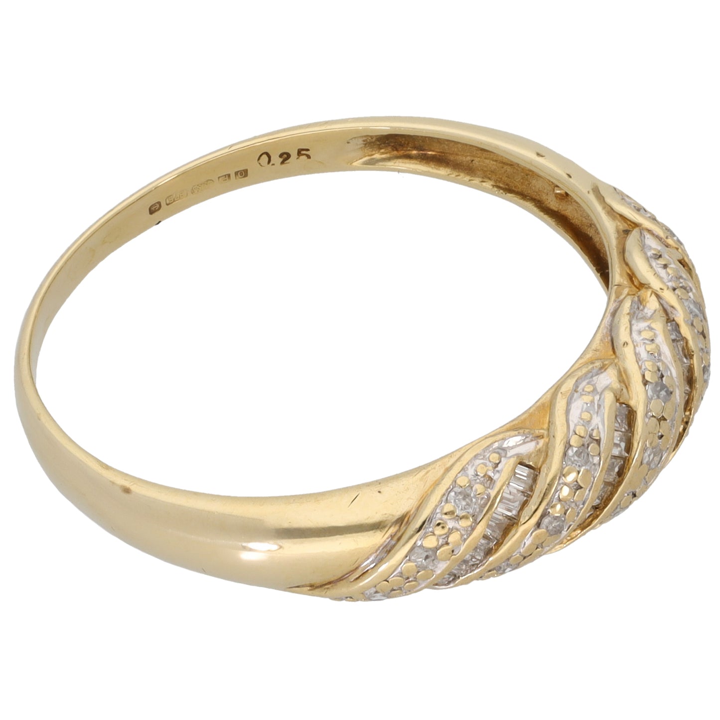 9ct Gold 0.25ct Diamond Dress/Cocktail Ring Size Y