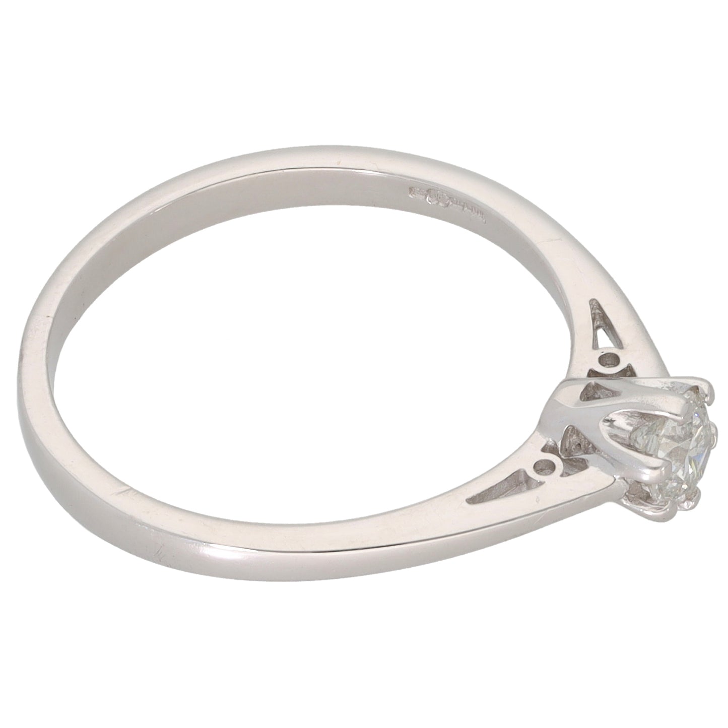 9ct White Gold 0.25ct Diamond Solitaire Ring Size O