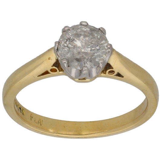 18ct Gold 0.95ct Diamond Solitaire Ring Size L