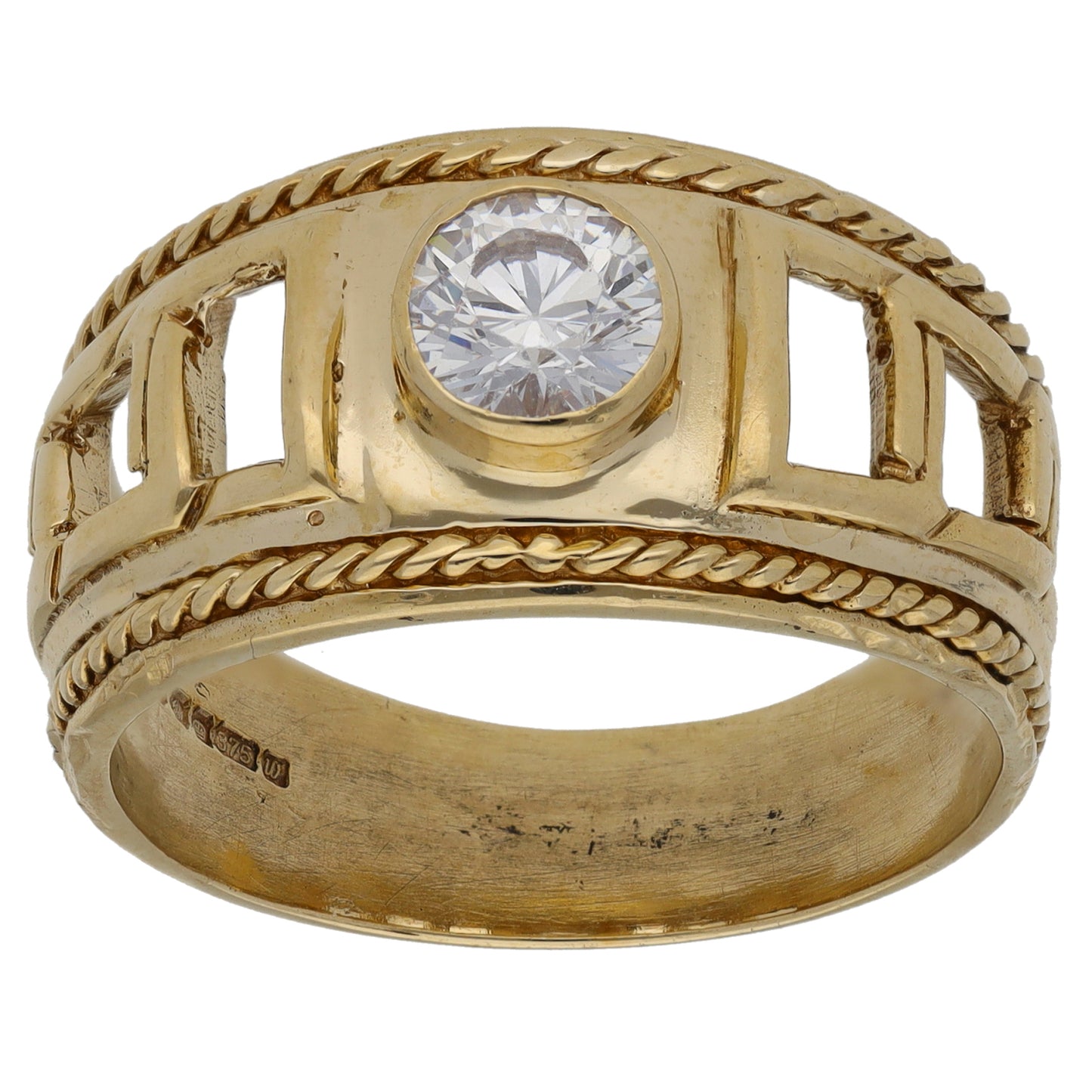 9ct Gold Cubic Zirconia Single Stone Ring Size X