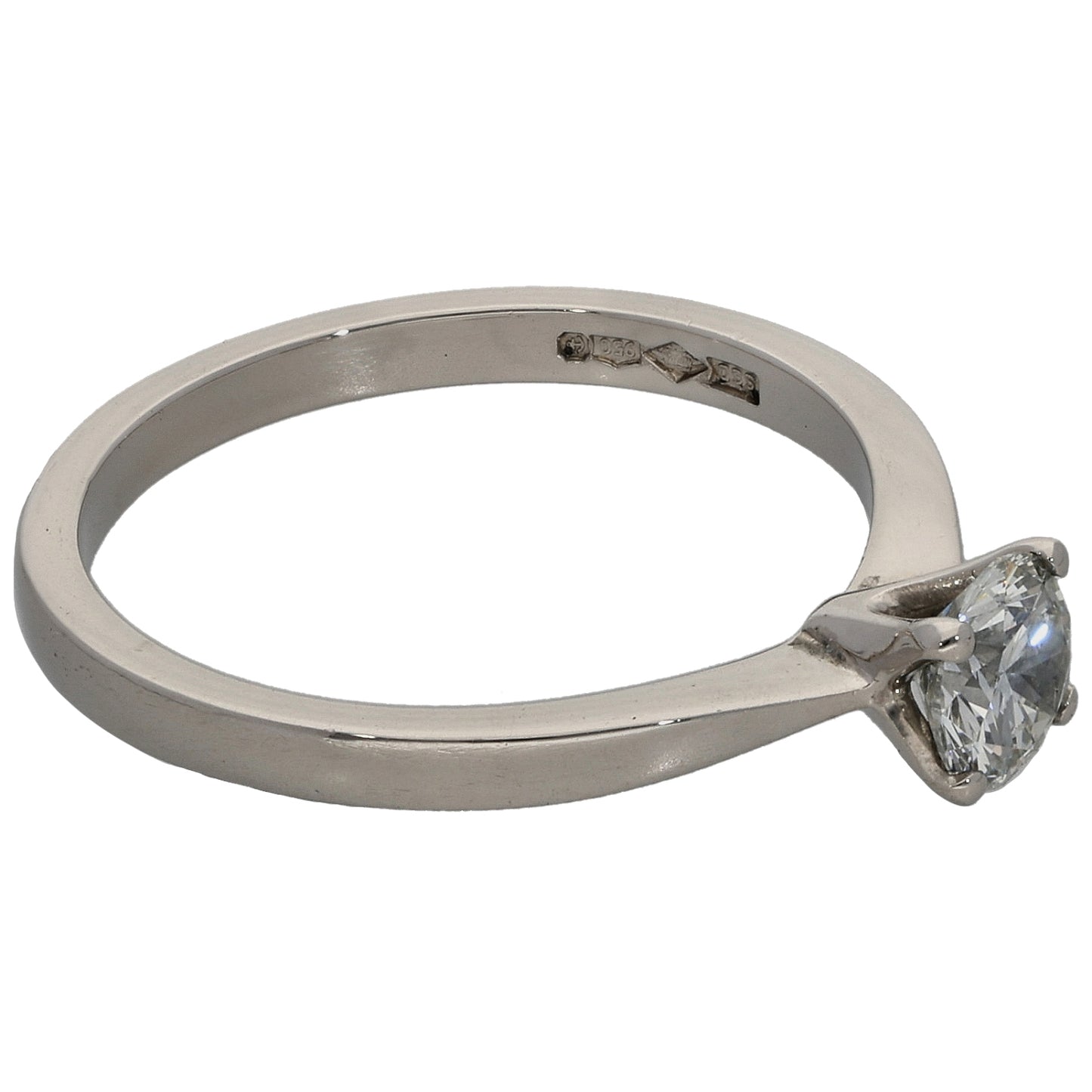 Platinum 0.50ct Diamond Solitaire Ring Size M