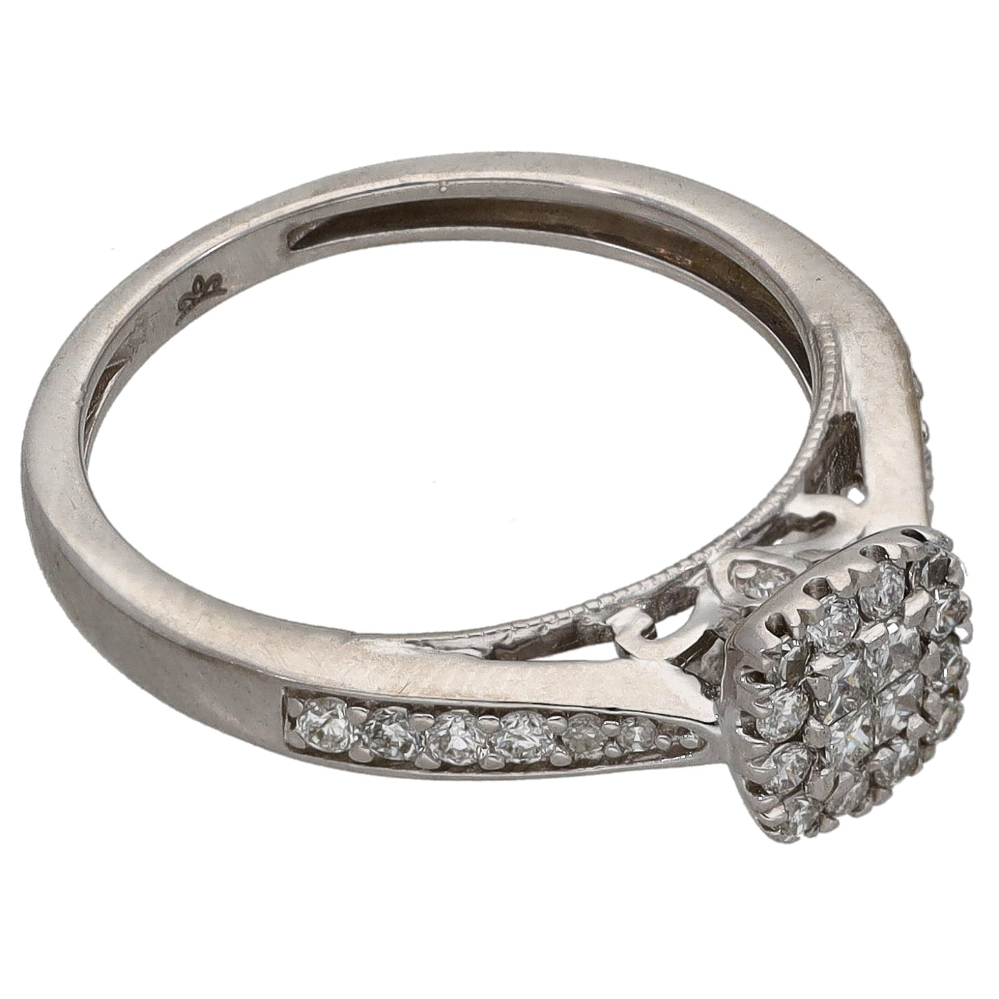 9ct White Gold 0.33ct Diamond Dress/Cocktail Ring Size K
