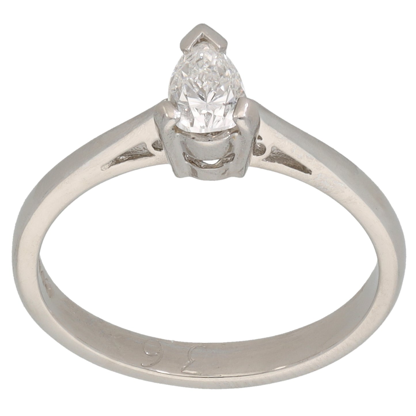 Platinum 0.36ct Diamond Solitaire Ring Size L