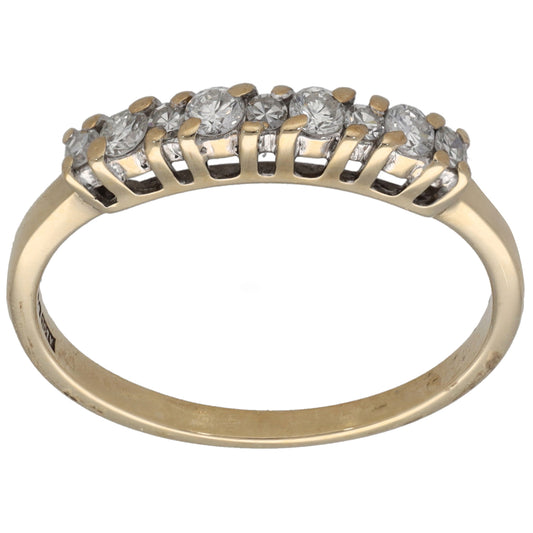 9ct Gold 0.26ct Diamond Half Eternity Ring Size N