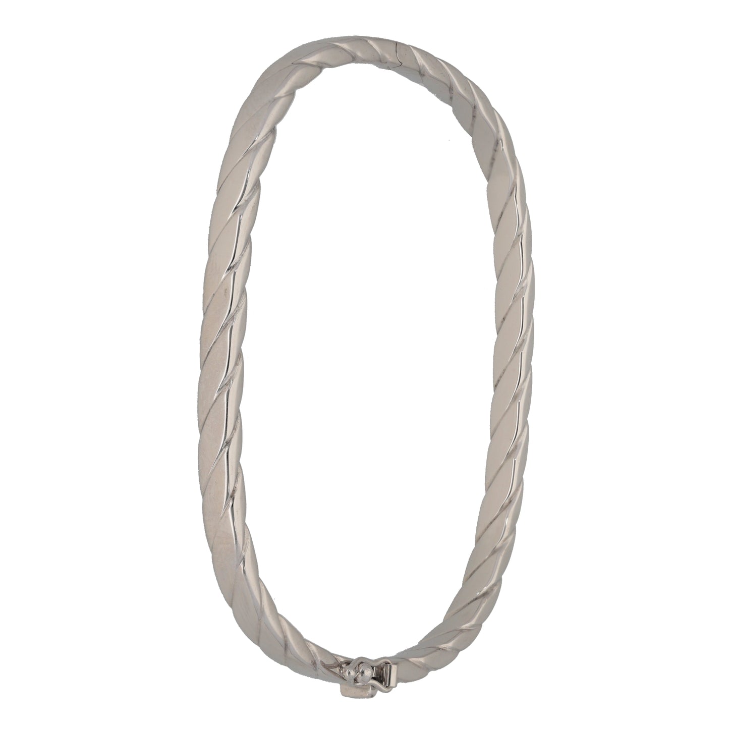 9ct White Gold Hinged/Clasp Bangle