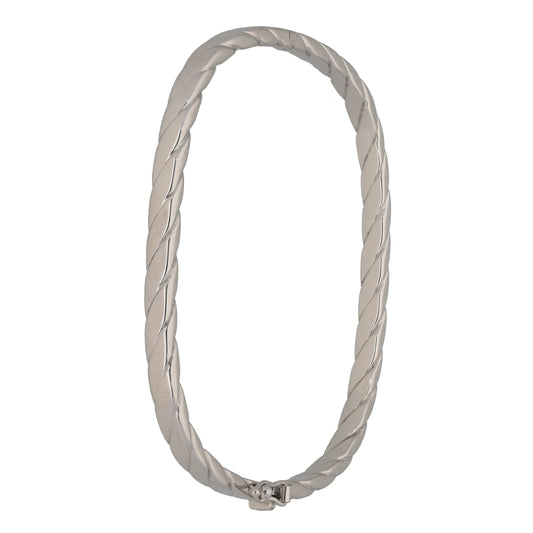 9ct White Gold Hinged/Clasp Bangle