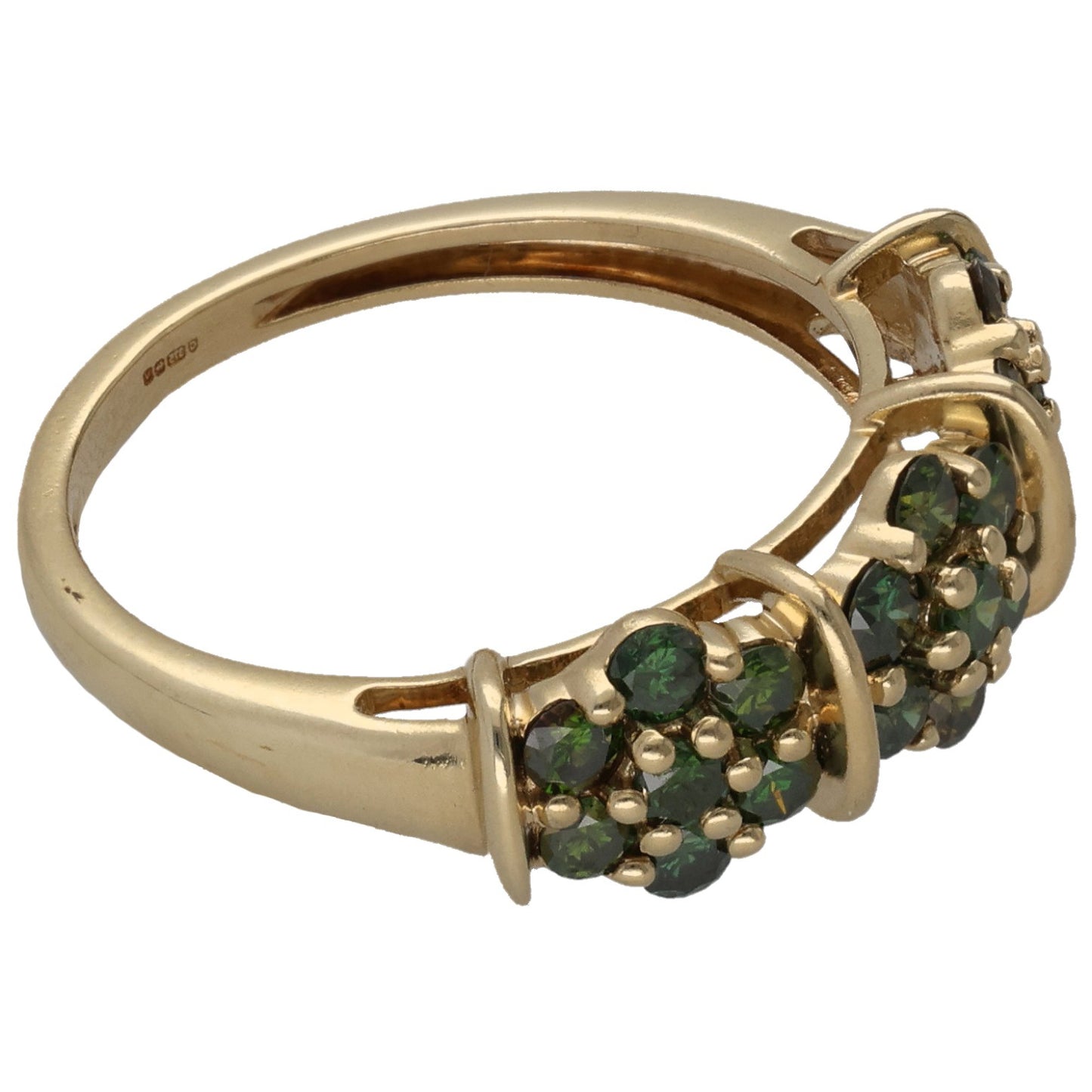 9ct Gold 0.84ct Diamond Dress/Cocktail Ring Size N
