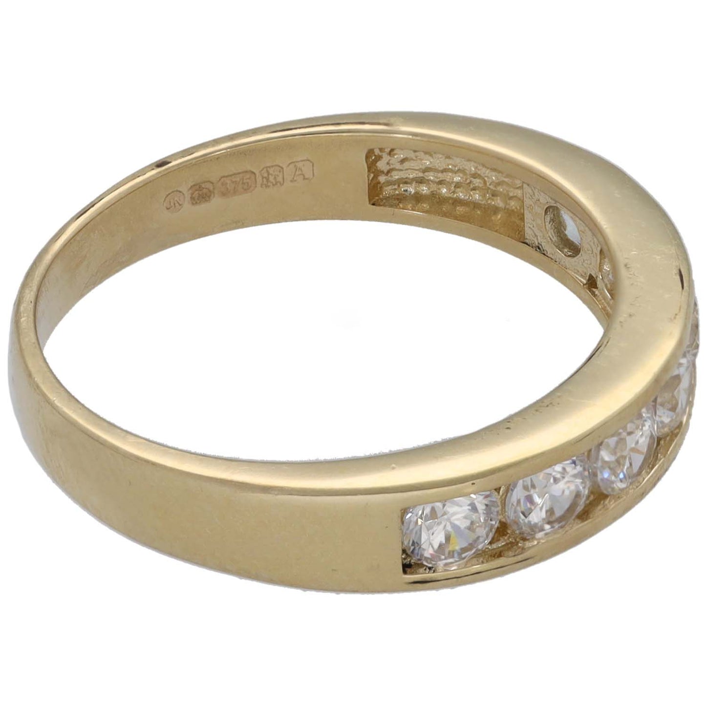 9ct Gold Cubic Zirconia Half Eternity Ring Size N