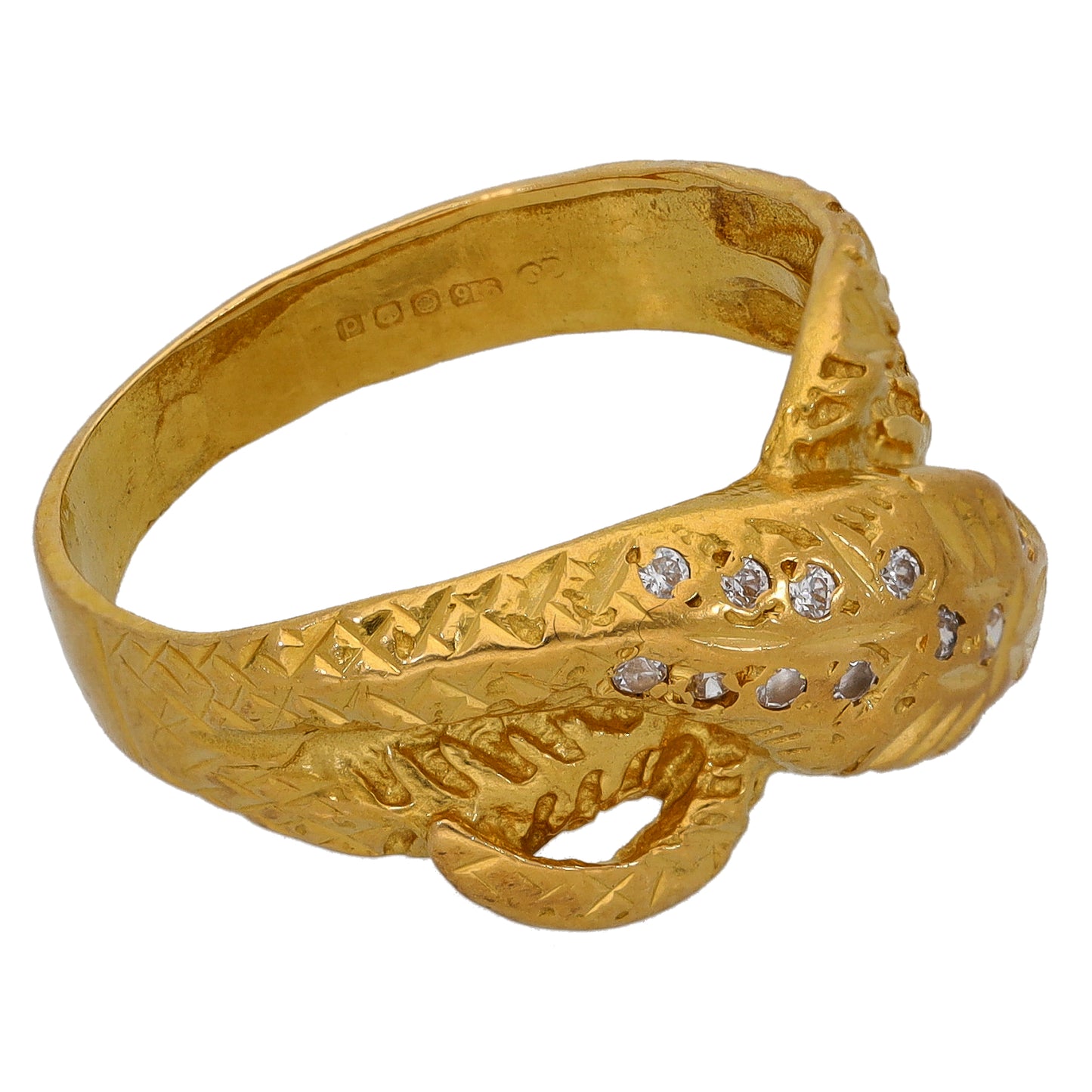 22ct Gold Cubic Zirconia  Alternative Ring Size O