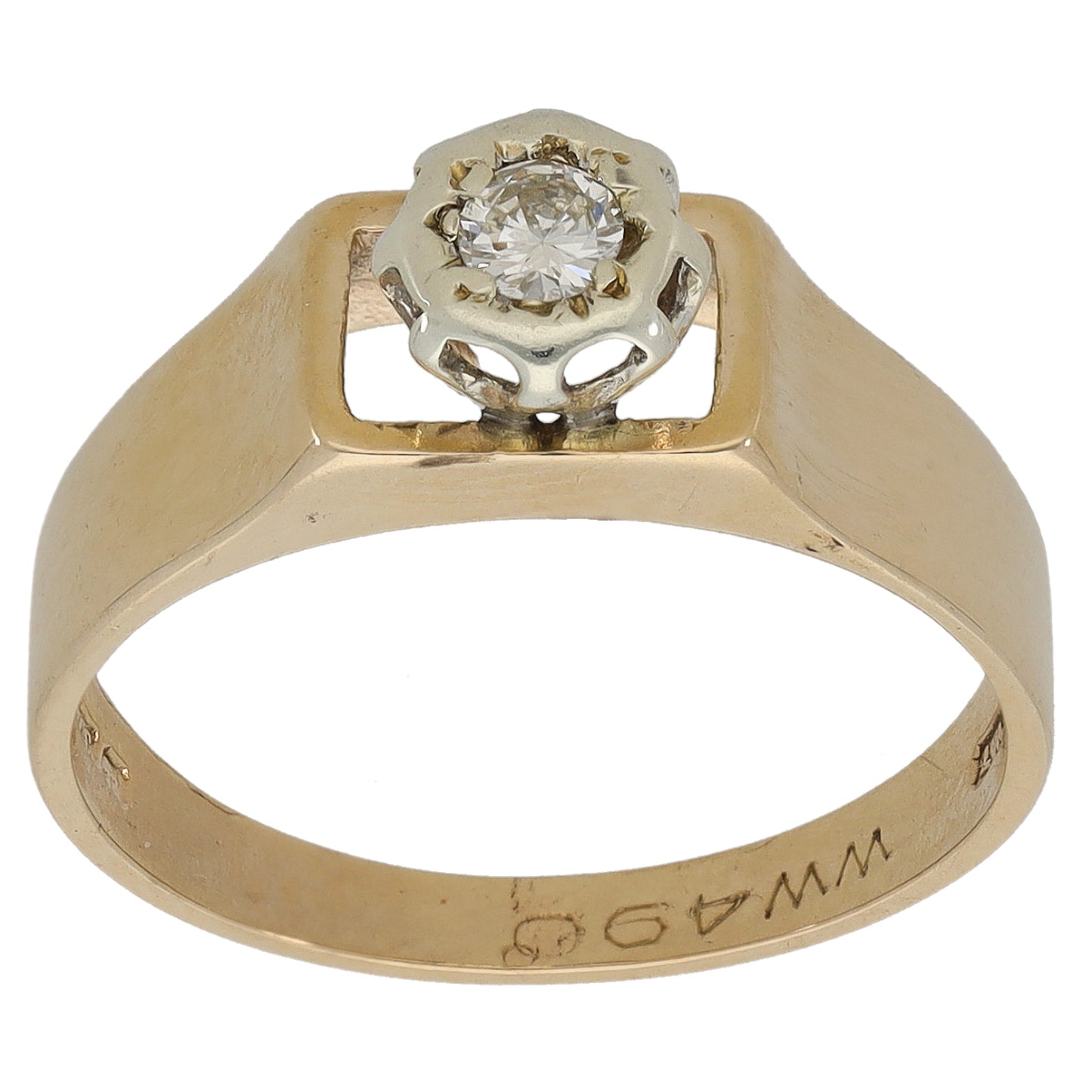 9ct Gold 0.20ct Diamond Solitaire Ring Size N