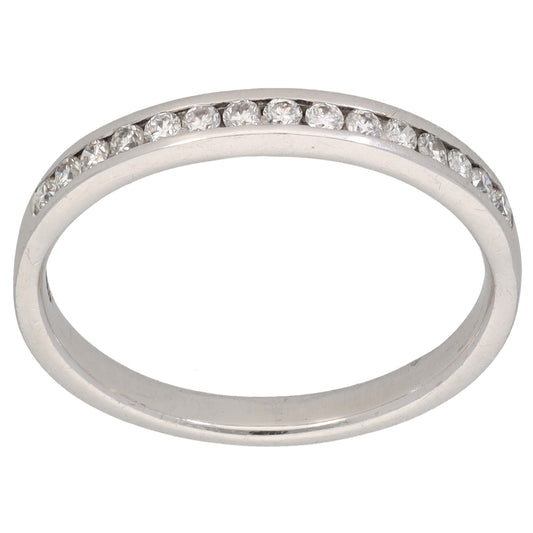 18ct White Gold 0.15ct Diamond Half Eternity Ring Size N