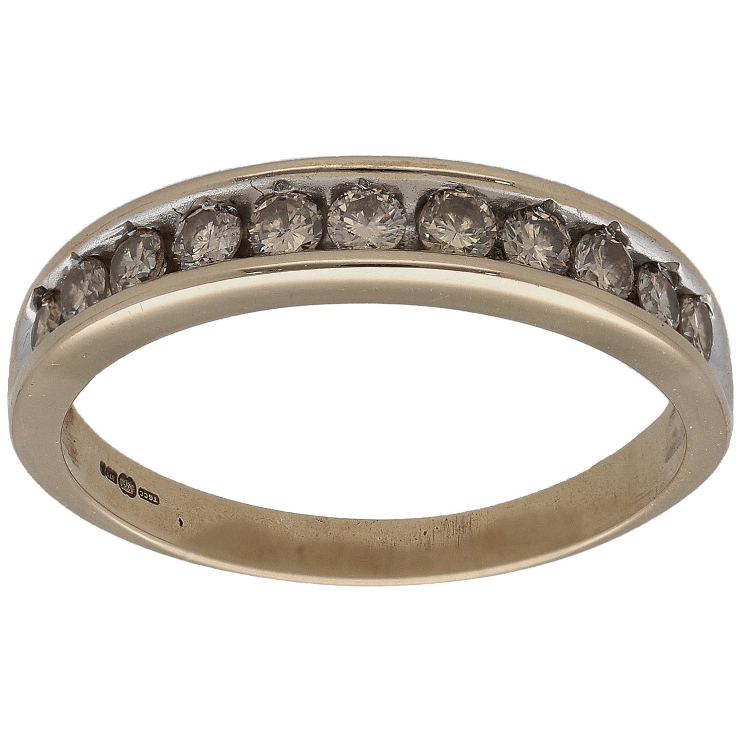 9ct Gold 0.66ct Diamond Half Eternity Ring Size R