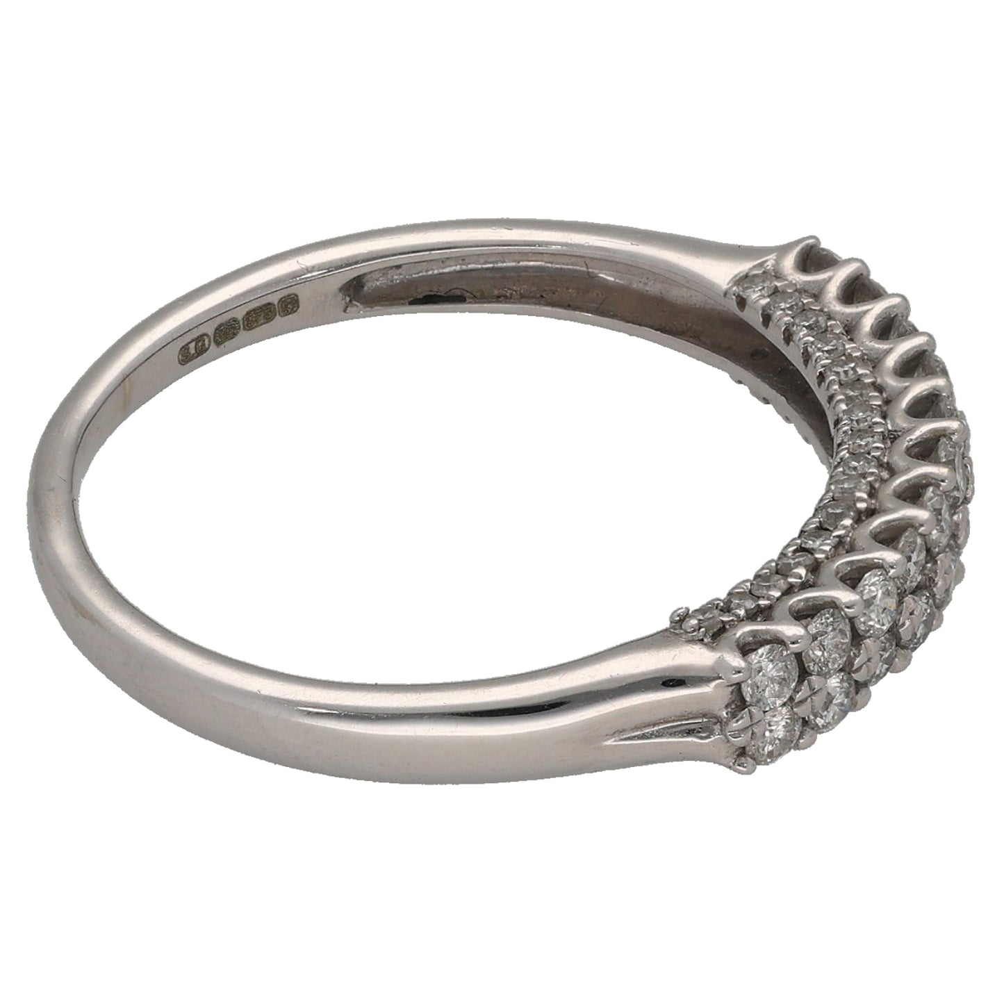 9ct White Gold 0.50ct Diamond Half Eternity Ring Size O