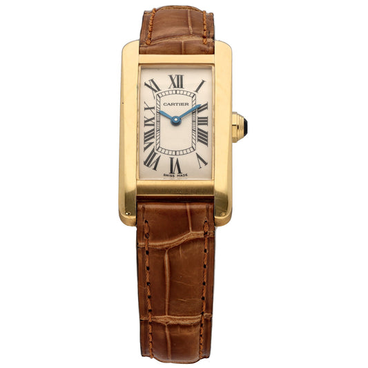 Cartier Tank Americaine W2601556 19mm Gold Watch