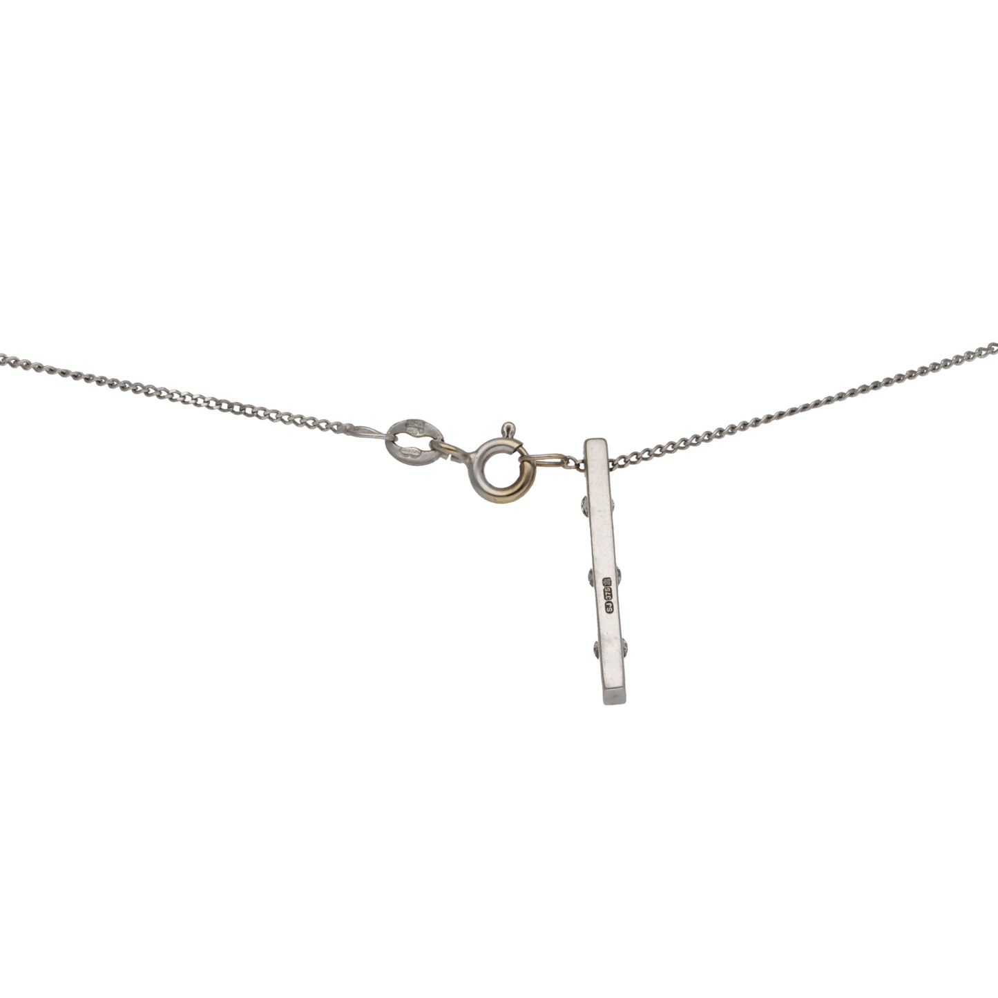 9ct White Gold 0.15ct Diamond Three Stone Pendant With Chain