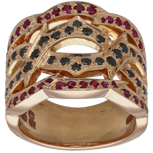 18ct Gold Ruby & 0.68ct Diamond Dress/Cocktail Ring Size N