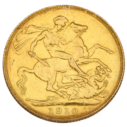 22ct Gold King Edward VII Full Sovereign Coin 1910