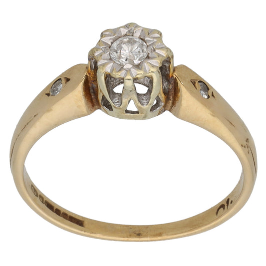 9ct Gold 0.10ct Diamond Three Stone Ring Size K