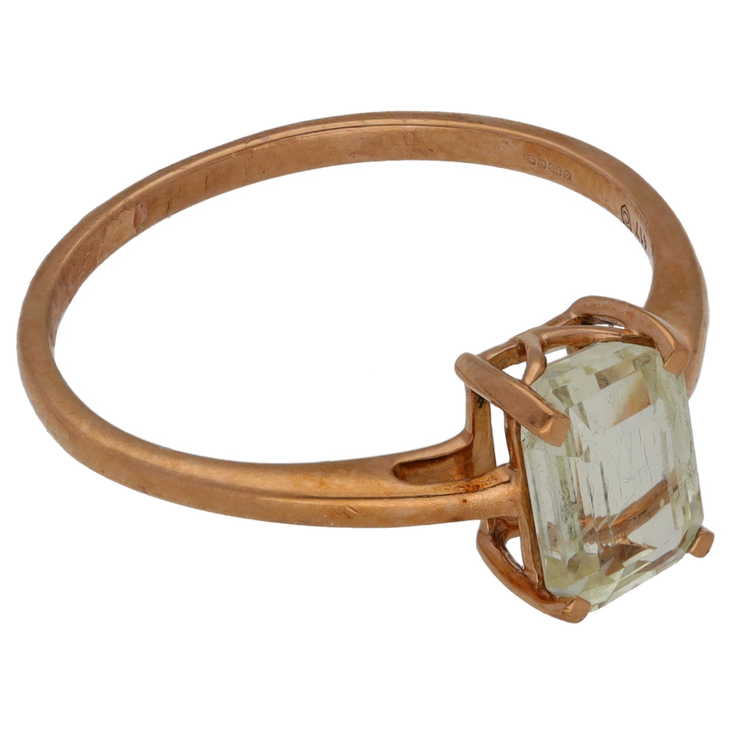 9ct Gold Spodumene Single Stone Ring Size R