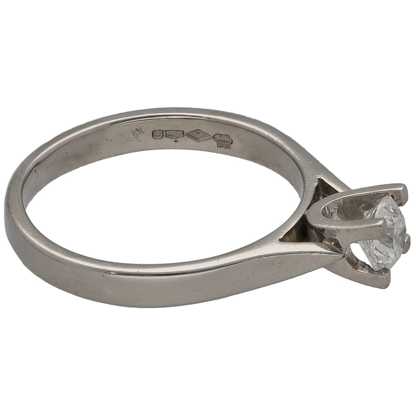 Platinum 0.38ct Diamond Solitaire Ring Size L