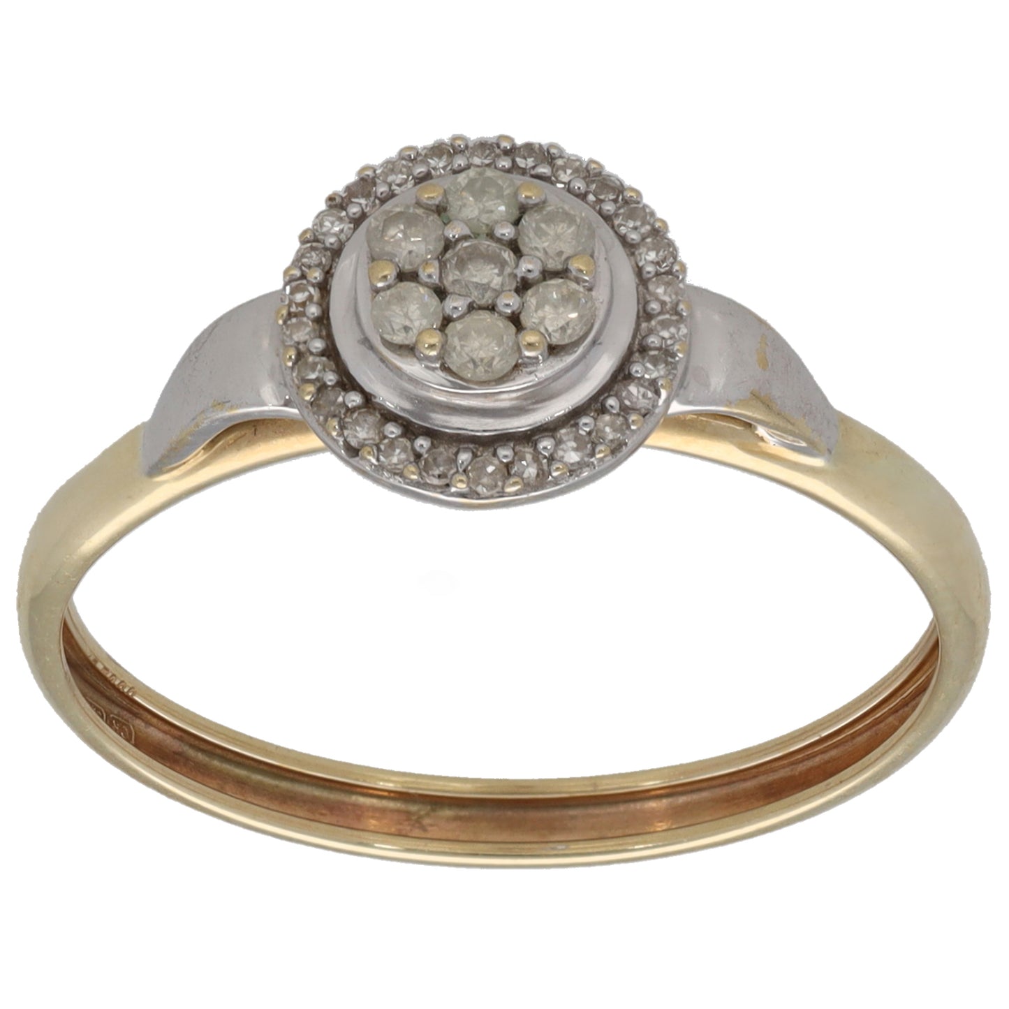9ct Gold 0.27ct Diamond Cluster Ring Size R