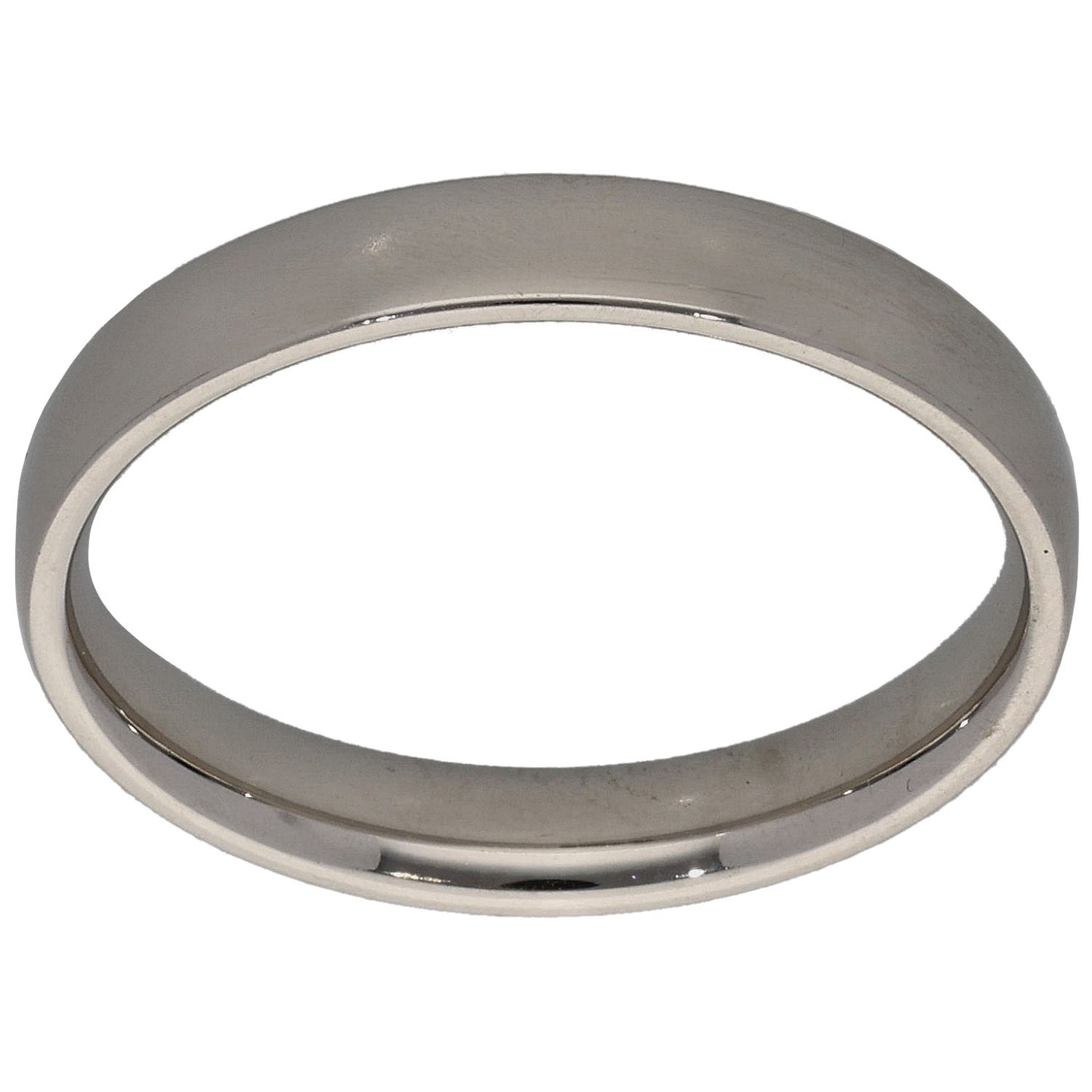 9ct White Gold Plain Wedding Ring Size O