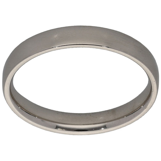 9ct White Gold Plain Wedding Ring Size O