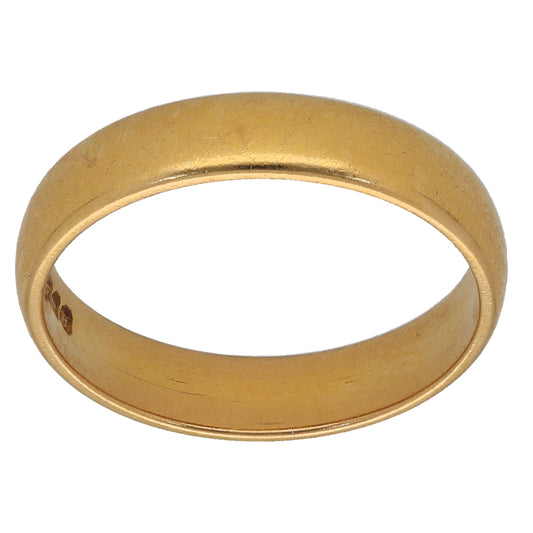 22ct Gold Plain Wedding Ring Size M