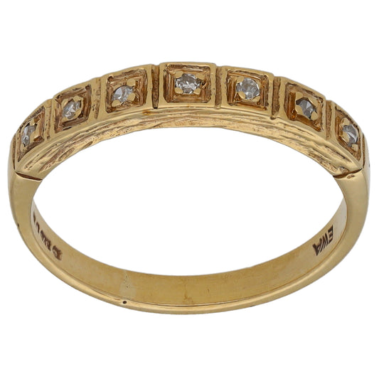 9ct Gold 0.07ct Diamond Half Eternity Ring Size L