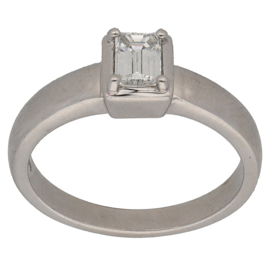 18ct White Gold 0.35ct Diamond Solitaire Ring Size L