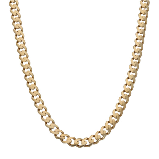 14ct Gold Cubic Zirconia Curb Chain 14"