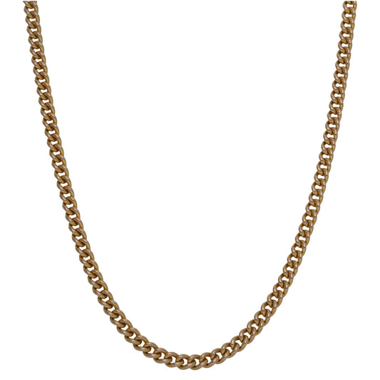 9ct gold curb chain necklace with flat curb links