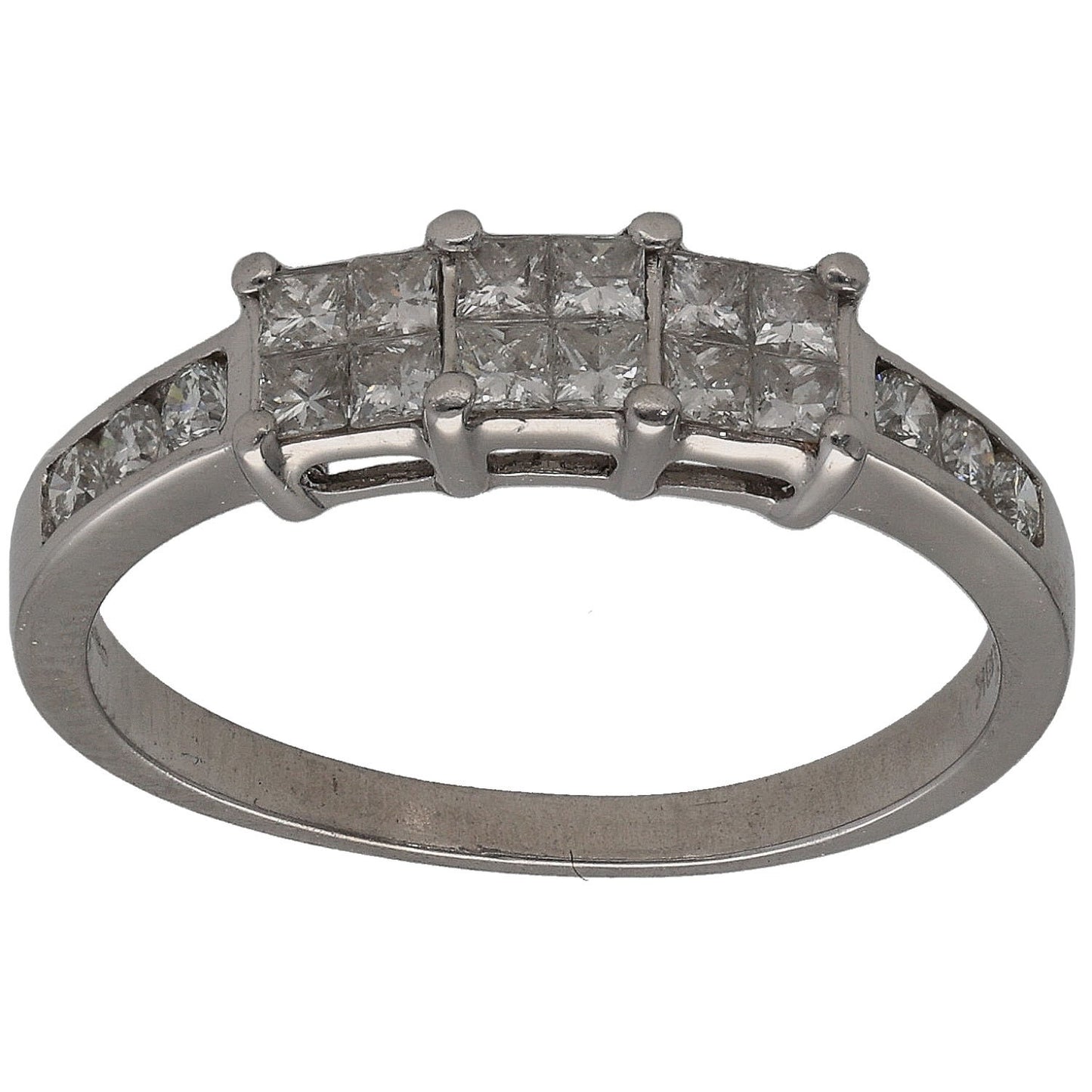 18ct White Gold 0.72ct Diamond Dress/Cocktail Ring Size L