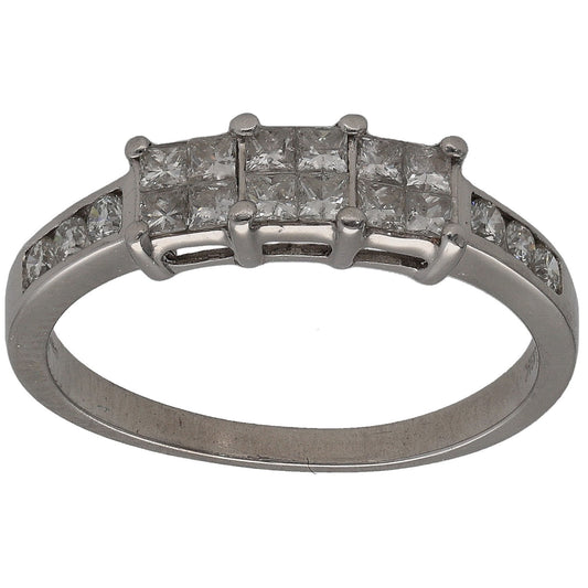 18ct White Gold 0.72ct Diamond Dress/Cocktail Ring Size L
