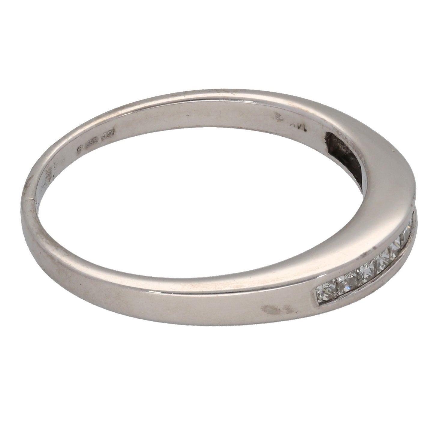 14ct White Gold 0.44ct Diamond Half Eternity Ring Size T