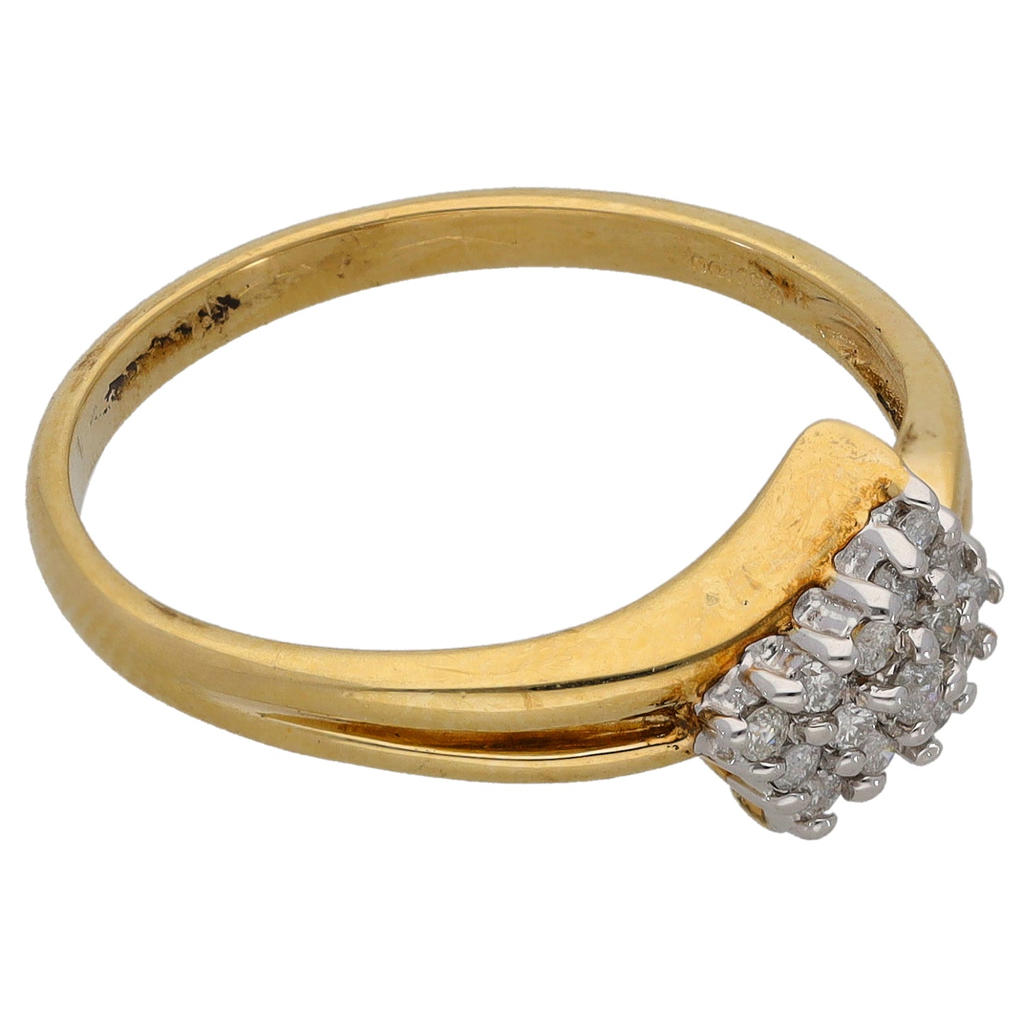 9ct Gold 0.12ct Diamond Cluster Ring Size P