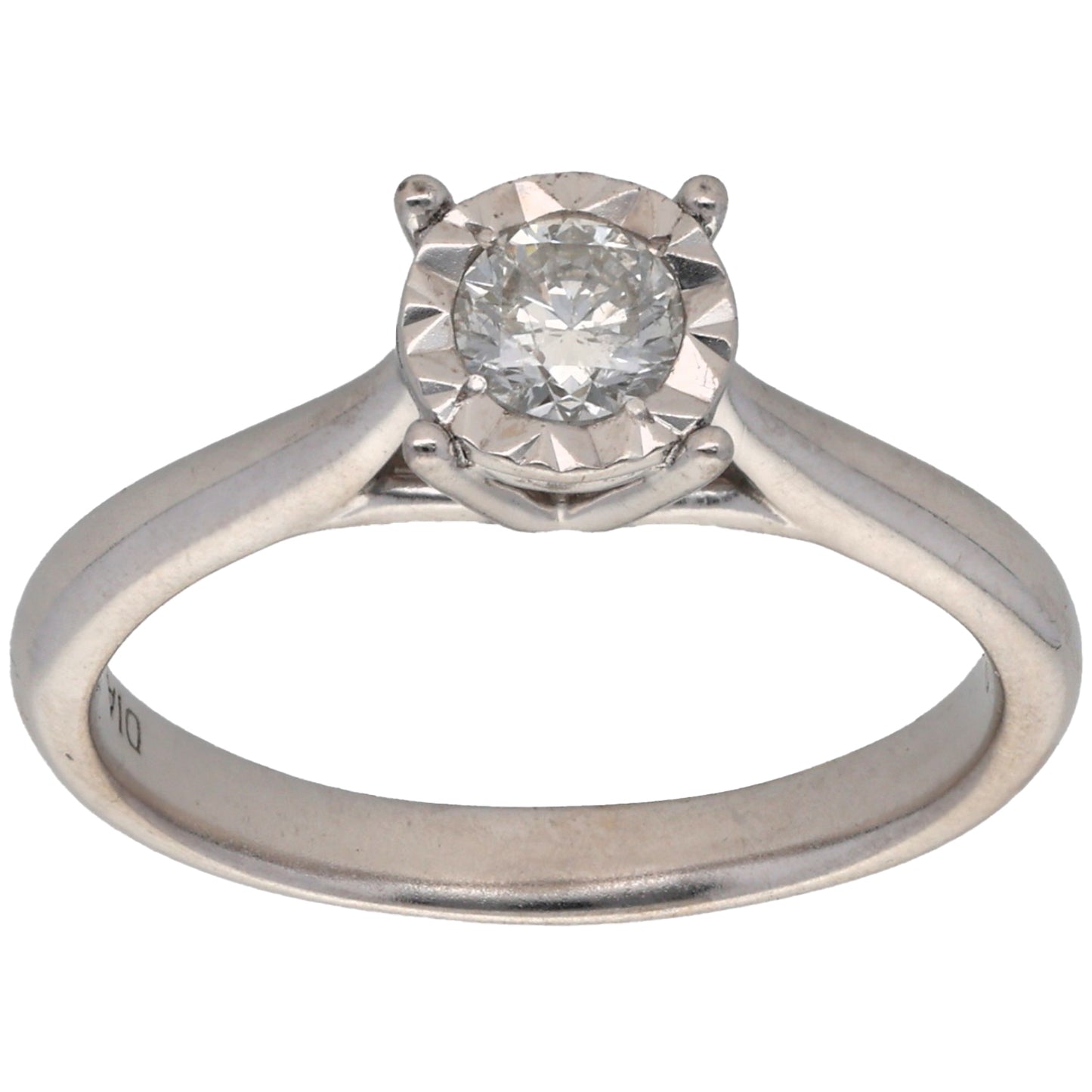 9ct White Gold 0.33ct Diamond Solitaire Ring Size N