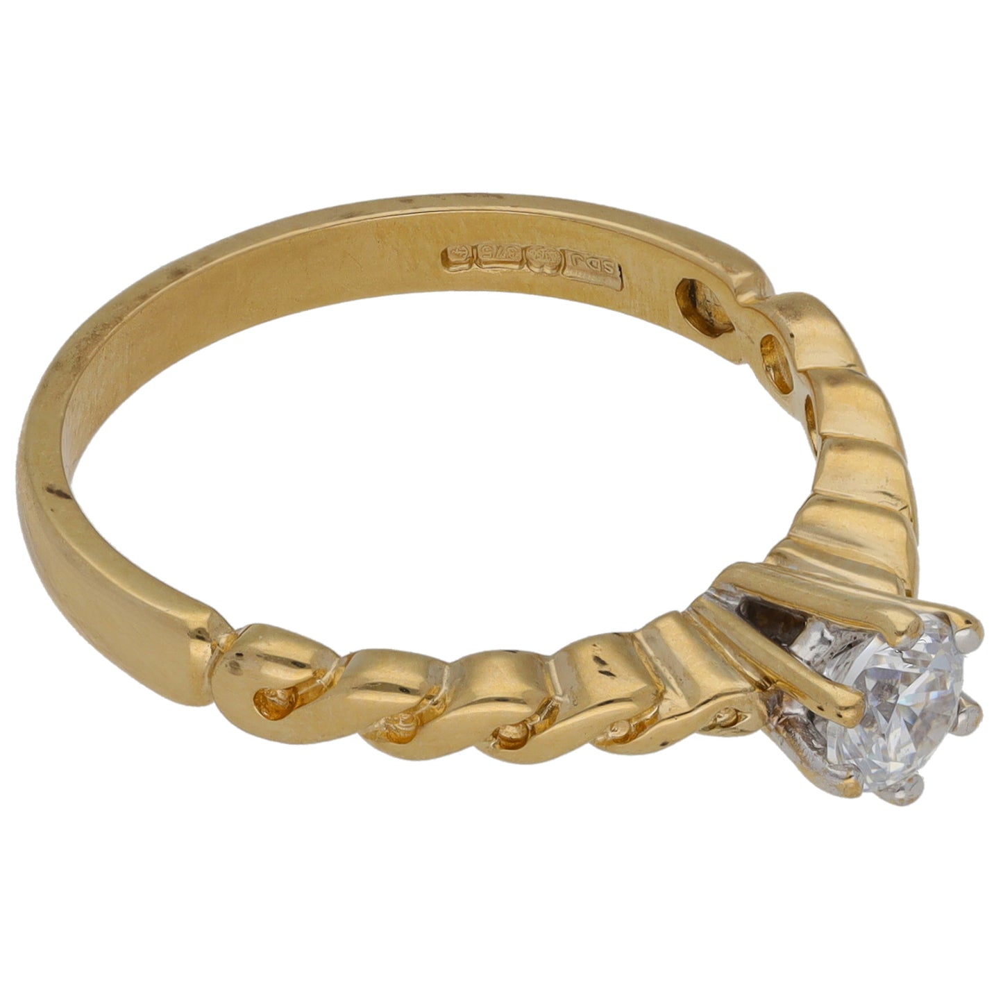 9ct Gold Cubic Zirconia Single Stone Ring Size O