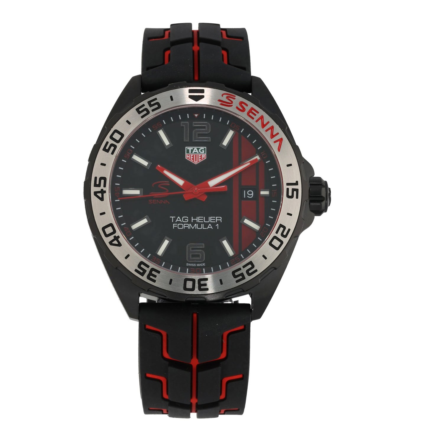 Tag Heuer Formula 1 Ayrton Senna Special Edition WAZ1014, black and red dial, PVD Stainless steel