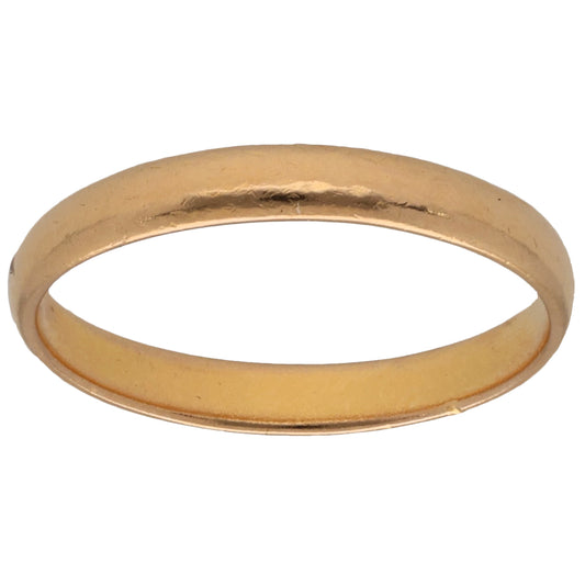 22ct Gold Plain Wedding Ring Size Q