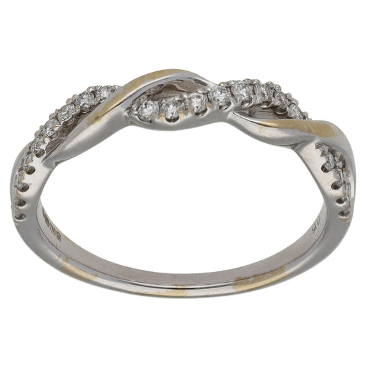 18ct White Gold 0.15ct Diamond Half Eternity Ring Size K