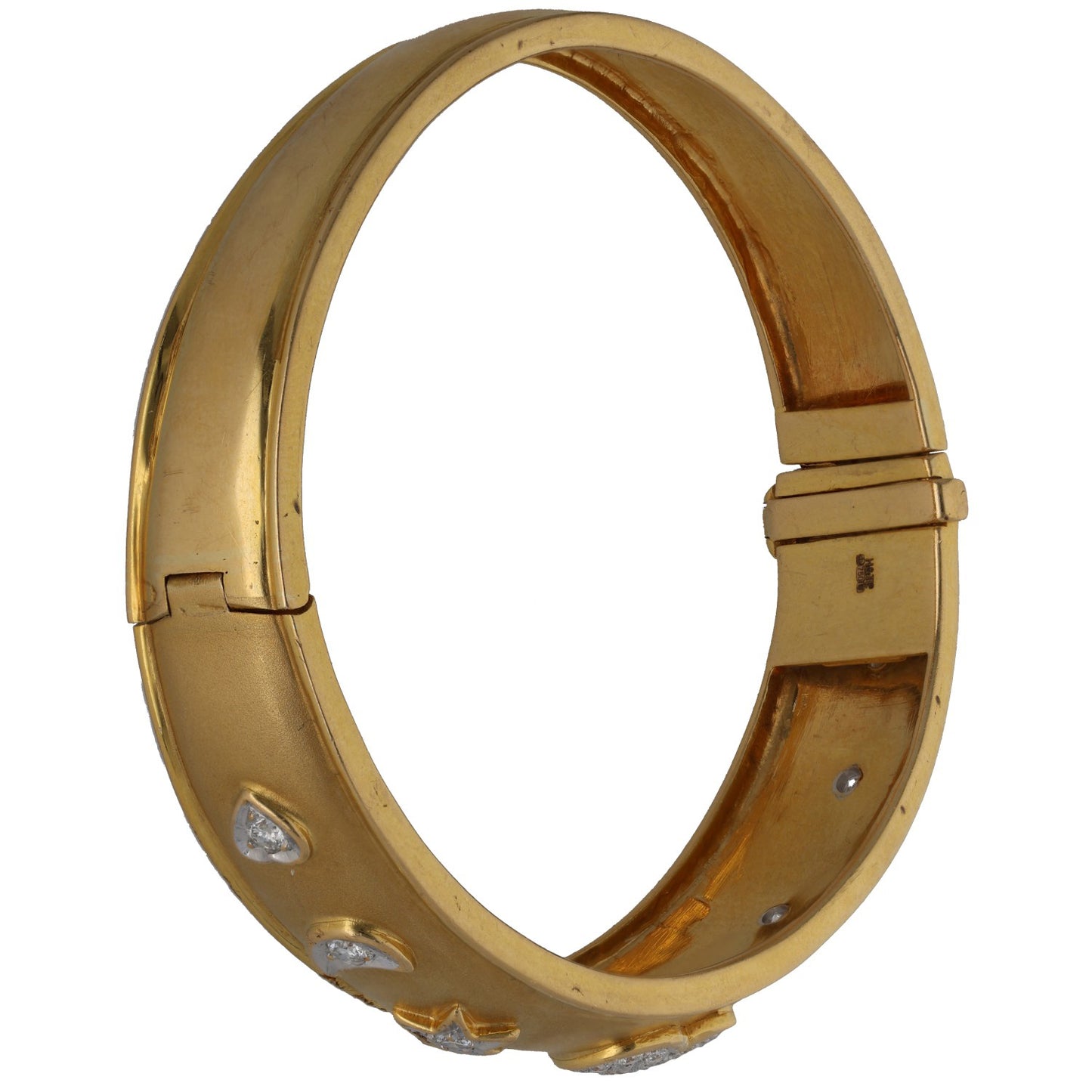 18ct Gold 0.33ct Diamond Hinged/Clasp Bangle