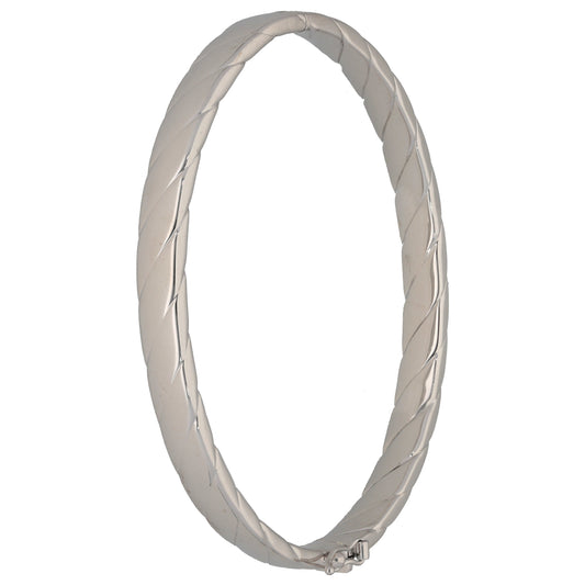 9ct White Gold Hinged/Clasp Bangle