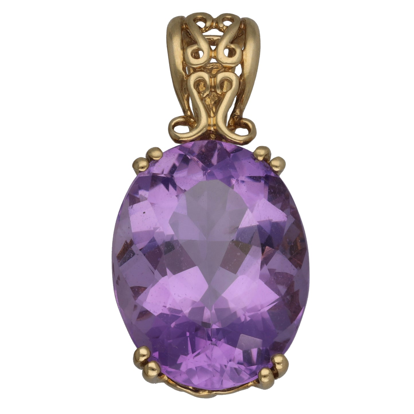 9ct Gold Amethyst Single Stone Pendant