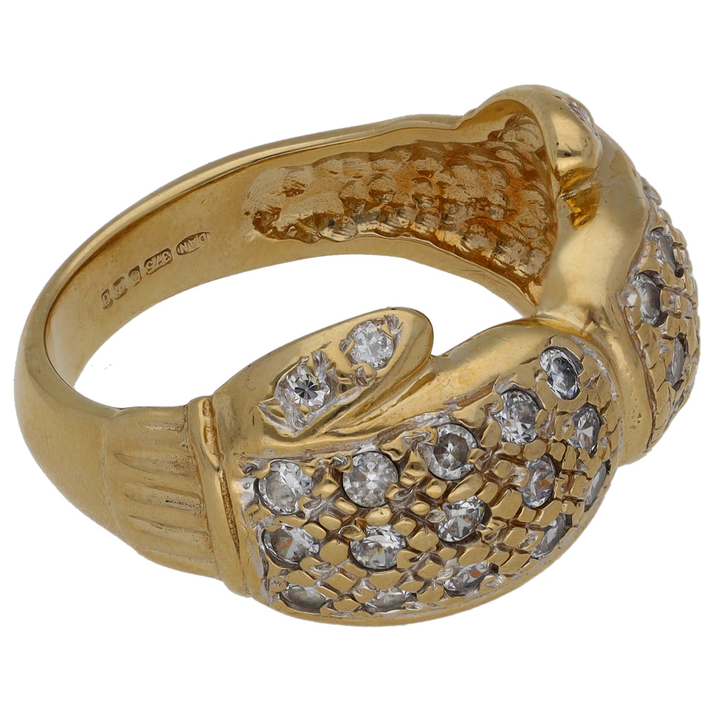 9ct Gold Cubic Zirconia Boxing Glove Ring Size T
