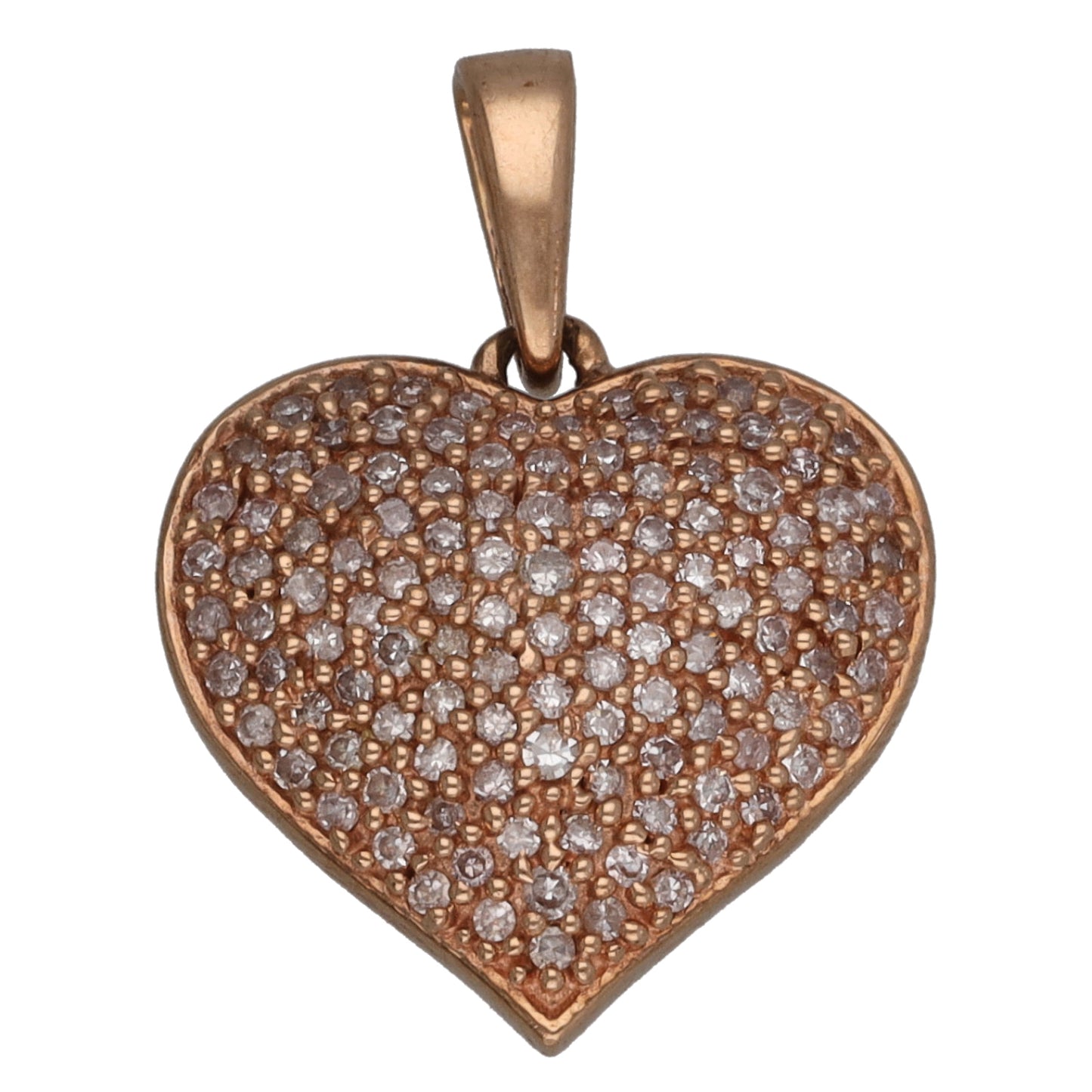 9ct Rose Gold 0.50ct Diamond Heart Pendant