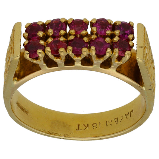 14ct Gold Ruby Dress/Cocktail Ring Size O