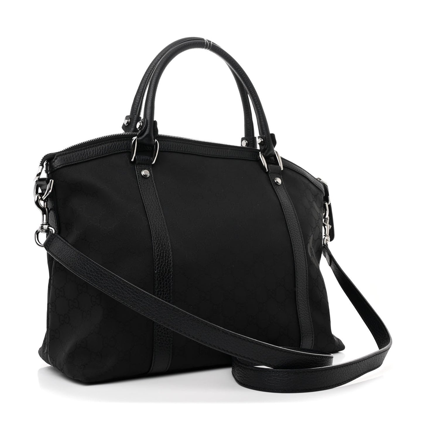 Gucci GG Charm Dome Nylon Bag - Black