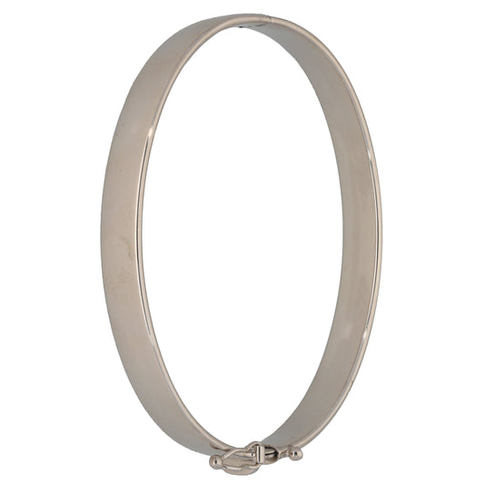 9ct White Gold Hinged/Clasp Bangle